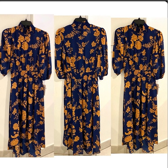 NWT NANETTE Nanette Lepore Smocked 4 Floral-Print Dress - Picture 2 of 16